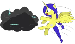 Size: 3700x2200 | Tagged: safe, artist:cloudy95, derpibooru import, oc, oc:star gazer, unofficial characters only, alicorn, pony, female, flying, high res, mare, simple background, solo, stormcloud, transparent background