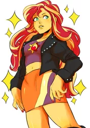 Size: 2149x3035 | Tagged: safe, artist:orangekissess, derpibooru import, sunset shimmer, equestria girls, belly button, clothes, nail polish, simple background, skirt, solo, white background