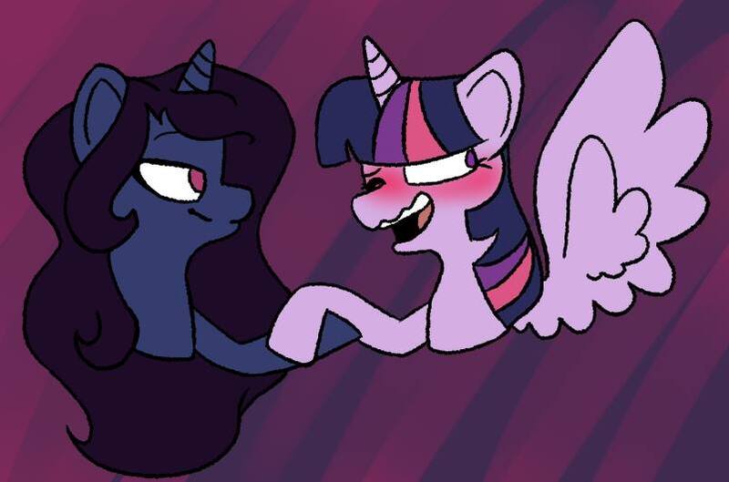 Size: 802x530 | Tagged: safe, artist:fashleylasagna, derpibooru import, twilight sparkle, twilight sparkle (alicorn), ponified, alicorn, pony, crossover, crossover shipping, female, fullmetal alchemist, holding hooves, homunculus, lesbian, lust, lustlight, shipping