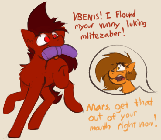 Size: 530x461 | Tagged: questionable, artist:marsminer, derpibooru import, oc, oc:mars miner, oc:venus spring, unofficial characters only, pony, dildo, female, male, mare, marspring, sex toy, stallion