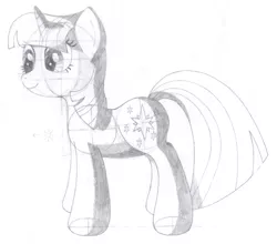 Size: 1500x1319 | Tagged: safe, artist:aafh, derpibooru import, twilight sparkle, pony, unicorn, grayscale, monochrome, simple background, smiling, solo, traditional art, white background