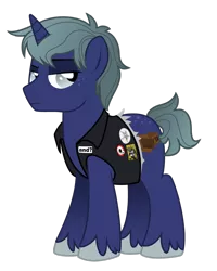 Size: 1024x1281 | Tagged: safe, artist:lostinthetrees, derpibooru import, oc, oc:atlas, unofficial characters only, pony, unicorn, clothes, male, simple background, solo, stallion, transparent background, vest