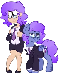 Size: 2701x3447 | Tagged: safe, artist:befishproductions, derpibooru import, oc, oc:strutter, unofficial characters only, human, pegasus, pony, clothes, female, glasses, high res, human ponidox, humanized, mare, self ponidox, signature, suit
