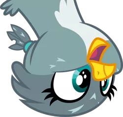 Size: 5000x4751 | Tagged: safe, artist:dashiesparkle, derpibooru import, gabby, gryphon, absurd resolution, bust, portrait, simple background, solo, .svg available, transparent background, upside down, vector