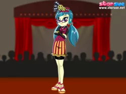 Size: 800x600 | Tagged: safe, derpibooru import, juniper montage, equestria girls, mirror magic, spoiler:eqg specials, dress up game, feet, sandals, solo, starsue