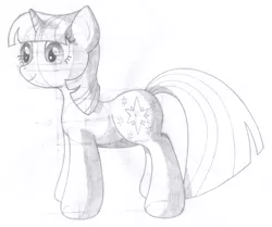 Size: 1488x1246 | Tagged: safe, artist:aafh, derpibooru import, twilight sparkle, pony, unicorn, grayscale, monochrome, simple background, smiling, solo, traditional art, white background