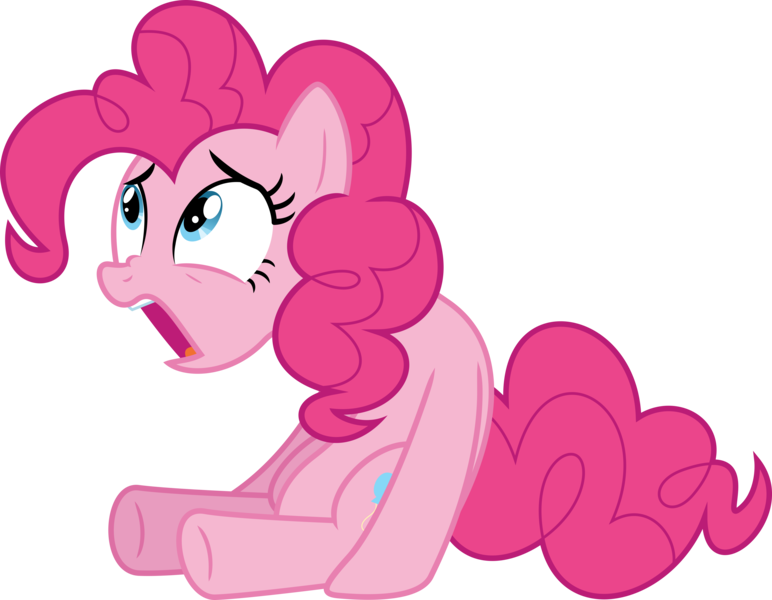 Size: 5146x3998 | Tagged: safe, artist:dusk2k, derpibooru import, pinkie pie, earth pony, pony, secret of my excess, .svg available, female, high res, mare, nose wrinkle, shocked, simple background, sitting, solo, speechless, transparent background, vector