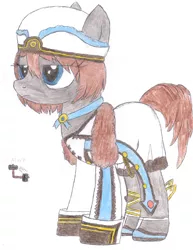 Size: 2550x3300 | Tagged: safe, artist:aridne, derpibooru import, ponified, pony, blanc, hyperdimension neptunia, solo, traditional art