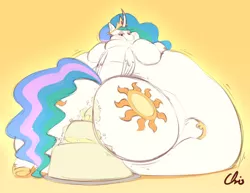 Size: 3300x2550 | Tagged: suggestive, artist:nekocrispy, derpibooru import, princess celestia, pony, anal foodplay, ass, bedroom eyes, belly, big belly, blushing, cake, cakelestia, cakesitting, chubby cheeks, chubbylestia, double chin, eating, fat, food, huge butt, immobile, impossibly large belly, impossibly large butt, kitchen eyes, large butt, morbidly obese, obese, sunbutt, the ass was fat, weight gain, wide hips