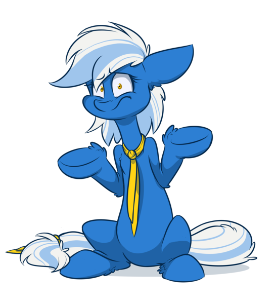 Size: 4390x4808 | Tagged: safe, artist:kez, derpibooru import, oc, oc:azura, unofficial characters only, earth pony, pony, absurd resolution, necktie, shrug, simple background, solo, transparent background