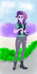 Size: 1000x2000 | Tagged: safe, artist:violaconcert, derpibooru import, starlight glimmer, equestria girls, mirror magic, spoiler:eqg specials, cloud, island, ocean, solo