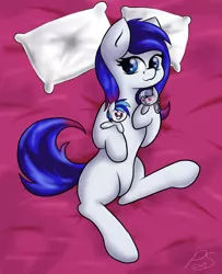 Size: 1360x1677 | Tagged: safe, artist:jonnysalami, derpibooru import, octavia melody, vinyl scratch, oc, earth pony, pony, female, mare, on back, plushie, solo