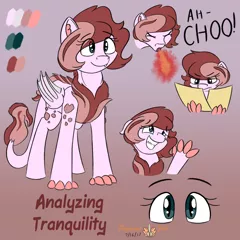 Size: 2000x2000 | Tagged: artist:floofyfoxcomics, derpibooru import, dracony, female, fire, fire breath, high res, hybrid, oc, oc:analyzing tranquility, paper, reference sheet, safe, sneezing, solo, unofficial characters only