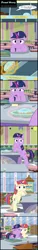 Size: 2082x13815 | Tagged: safe, artist:toxic-mario, derpibooru import, moondancer, twilight sparkle, pony, absurd resolution, adorkable, bipedal, book, comic, crying, cute, dancerbetes, dialogue, donut, donut shop, dork, female, filly, filly moondancer, filly twilight sparkle, food, kindness, magic, muffin, pie, sad, twiabetes, younger
