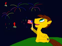 Size: 3096x2304 | Tagged: safe, artist:sb1991, derpibooru import, oc, oc:film reel, unofficial characters only, pony, 1000 hours in ms paint, 4th of july, american flag, american independence day, celebration, challenge, equestria amino, fireworks, flag, flag waving, holiday, independence day, ms paint, night, united states