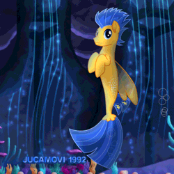 Size: 800x800 | Tagged: animated, artist:jucamovi1992, cute, derpibooru import, diasentres, fins, flash sentry, gif, male, my little pony: the movie, safe, seaponified, seapony flash sentry, seapony (g4), species swap, tail, underwater