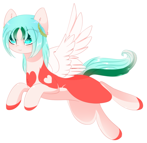 Size: 1024x1001 | Tagged: safe, artist:little-sketches, derpibooru import, oc, oc:miu, unofficial characters only, pegasus, pony, female, flying, heart, mare, simple background, smiling, solo, transparent background