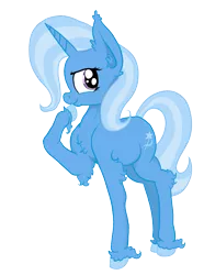 Size: 1199x1615 | Tagged: safe, artist:paskanaakka, derpibooru import, trixie, pony, unicorn, chest fluff, colored hooves, ear fluff, female, mare, simple background, smiling, smirk, solo, transparent background, unshorn fetlocks