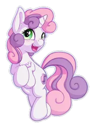 Size: 1000x1400 | Tagged: safe, artist:bobdude0, artist:couchcrusader, derpibooru import, sweetie belle, pony, unicorn, alternate cutie mark, chest fluff, collaboration, cute, diasweetes, female, filly, smiling, solo