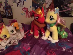 Size: 1024x768 | Tagged: safe, artist:chappy-rukia, derpibooru import, apple bloom, big macintosh, fluttershy, scootaloo, sweetie belle, pony, cutie mark crusaders, female, fluttermac, irl, male, photo, plushie, shipping, straight