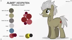 Size: 1920x1080 | Tagged: safe, artist:noah-x3, derpibooru import, ponified, earth pony, pony, albert einstein, facial hair, male, monocle, moustache, reference sheet, solo, stallion