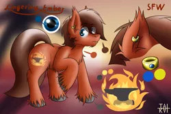 Size: 1280x853 | Tagged: safe, artist:tai kai, derpibooru import, oc, oc:lingering ember, unofficial characters only, pony, anvil, ear piercing, earring, jewelry, piercing, reference sheet, solo