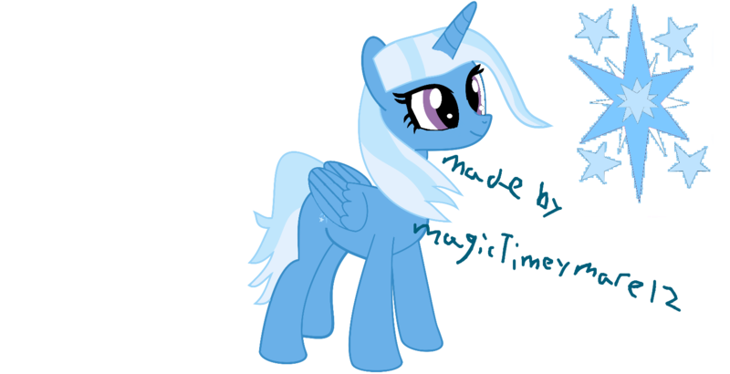 Size: 1560x799 | Tagged: safe, artist:magictimeymare12, derpibooru import, trixie, pony, unicorn, alternate cutie mark, alternate hairstyle, female, mare