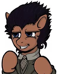 Size: 630x800 | Tagged: safe, artist:lavosvsbahamut, derpibooru import, ponified, alien, changeling, pony, ancient aliens, ancient humans, clothes, colored, giorgio a. tsoukalos, male, necktie, shirt, solo, stallion