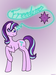 Size: 540x720 | Tagged: safe, artist:hayley566, derpibooru import, starlight glimmer, pony, unicorn, freedom, magic, solo