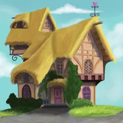 Size: 1500x1500 | Tagged: artist:sycreon, background, derpibooru import, house, no pony, ponyville, safe, sketch, solo