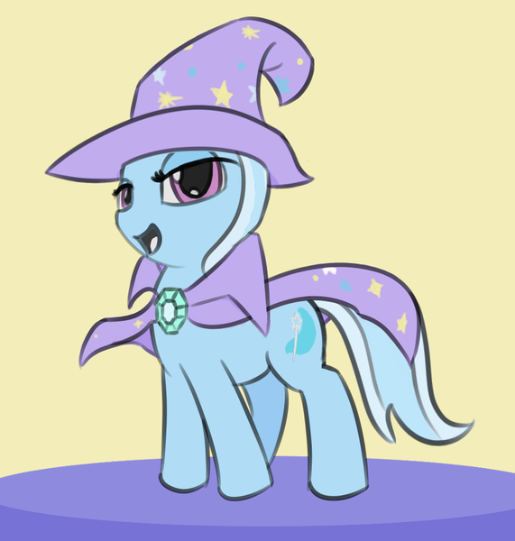 Size: 839x882 | Tagged: safe, artist:treekickerdraws, derpibooru import, trixie, pony, clothes, digital art, female, looking at you, mare, simple background, solo