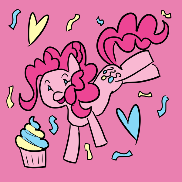 Size: 1024x1024 | Tagged: safe, artist:pansyseed, derpibooru import, pinkie pie, pony, cupcake, food, solo