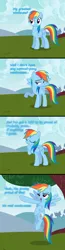 Size: 1280x4904 | Tagged: safe, artist:dasprid, artist:eagle1division, artist:givralix, artist:stabzor, artist:xpesifeindx, derpibooru import, rainbow dash, pony, dialogue, eyes closed, flying, irony, lidded eyes, proud, raised hoof, smug, solo