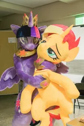 Size: 640x960 | Tagged: alicorn, artist needed, derpibooru import, fursuit, human, irl, irl human, lidded eyes, life size, photo, plushie, safe, sunset shimmer, taiwan ponycon, twilight sparkle, twilight sparkle (alicorn)