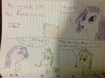 Size: 2592x1936 | Tagged: safe, artist:didgereethebrony, derpibooru import, rarity, oc, oc:didgeree, pony, comic, lined paper, traditional art