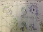 Size: 2592x1936 | Tagged: safe, artist:didgereethebrony, derpibooru import, rarity, spike, oc, oc:didgeree, dragon, female, lined paper, male, shipping, sparity, straight, traditional art