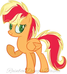 Size: 1024x1126 | Tagged: safe, artist:bezziie, derpibooru import, applejack, pegasus, pony, alternate universe, base used, flapplejack, race swap, simple background, solo, transparent background