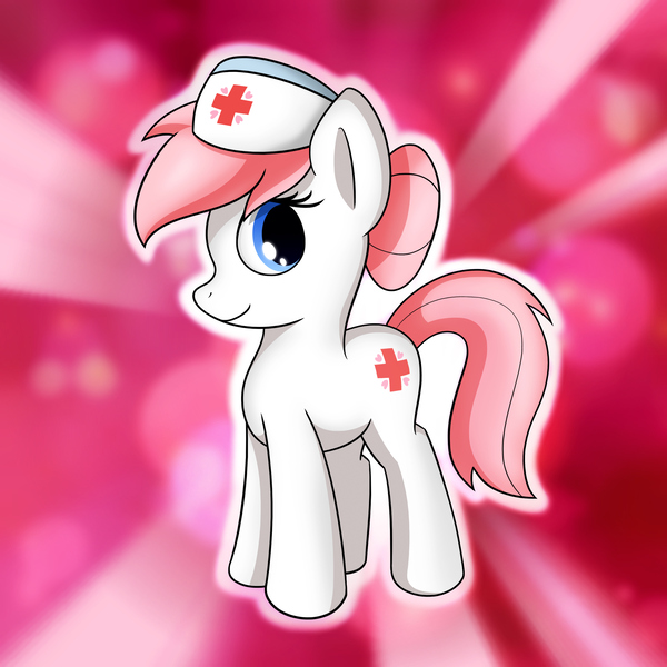 Size: 2550x2550 | Tagged: safe, artist:conniethecasanova, artist:flamevulture17, derpibooru import, edit, nurse redheart, earth pony, pony, female, high res, mare, nurse, smiling, solo, wallpaper, wallpaper edit