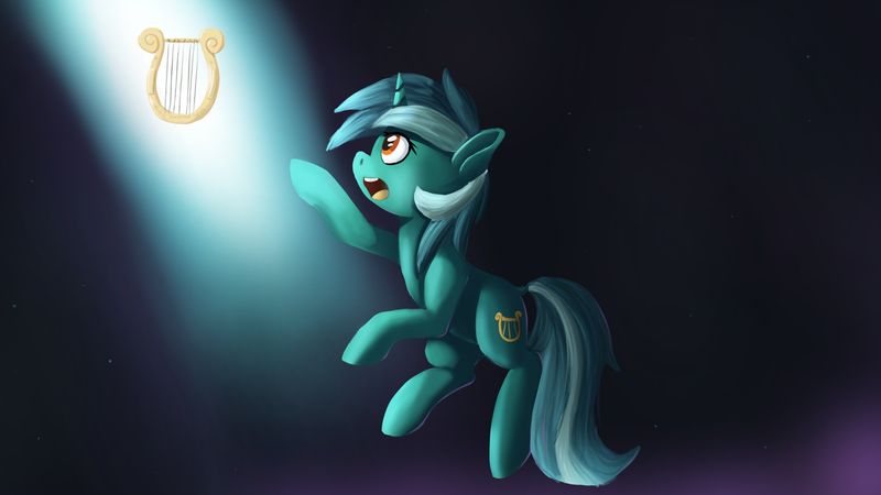 Size: 2560x1440 | Tagged: safe, artist:ailynd, derpibooru import, lyra heartstrings, pony, unicorn, female, lyre, mare, solo, sunlight