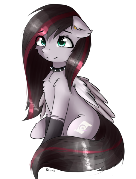 Size: 1341x1769 | Tagged: safe, artist:kourma, derpibooru import, oc, oc:whisper quill, unofficial characters only, pegasus, pony, cute, simple background, solo, transparent background