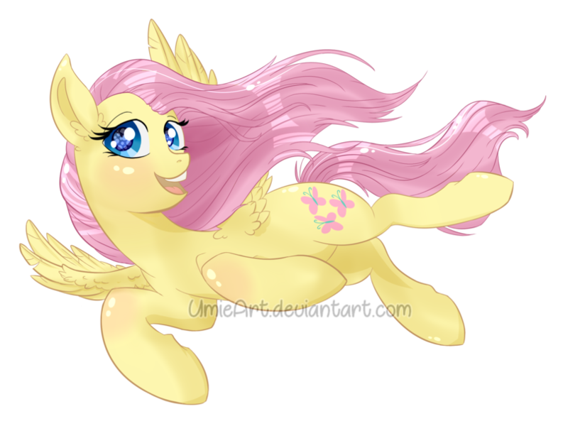 Size: 800x605 | Tagged: safe, artist:umieart, derpibooru import, fluttershy, pony, flying, solo