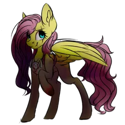 Size: 1280x1281 | Tagged: semi-grimdark, artist:blazingcookie717, artist:pokeskygirl, derpibooru import, angel bunny, fluttershy, pegasus, pony, abuse, angelbuse, animal abuse, blood, dead, decapitated, implied murder, jewelry, looking at you, necklace, raised hoof, severed head, simple background, solo, transparent background, when you see it