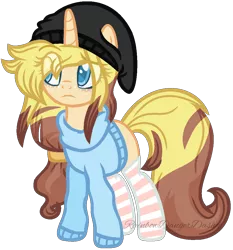 Size: 972x1044 | Tagged: safe, artist:bezziie, derpibooru import, oc, unofficial characters only, pony, unicorn, base used, clothes, female, mare, simple background, socks, solo, striped socks, sweater, transparent background