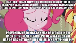 Size: 800x451 | Tagged: safe, derpibooru import, edit, edited screencap, screencap, pinkie pie, sunset shimmer, equestria girls, friendship games, meme, pinkie pie praying, squidbillies