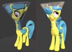 Size: 810x581 | Tagged: artist needed, safe, derpibooru import, lemon hearts, pony, 3d, 3d model, description is relevant, erlenmeyer flask, female, flask, flaskhead hearts, mare, scene interpretation