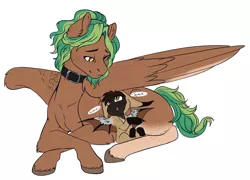 Size: 2352x1698 | Tagged: safe, artist:theecchiqueen, deleted from derpibooru, derpibooru import, oc, oc:rasta jam, oc:whirlwind, unofficial characters only, bat pony, pegasus, pony, baby, baby pony, bat pony oc, cute, family, ocbetes, prone, simple background, smiling, uncle, uncle and niece