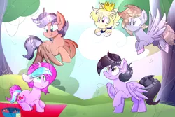 Size: 3000x2000 | Tagged: safe, artist:lynchristina, derpibooru import, oc, oc:artsong, oc:artsy fantasy, oc:digital dusk, oc:prince lionel, oc:quilly, unofficial characters only, pony