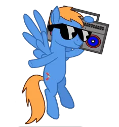 Size: 964x1024 | Tagged: safe, artist:rozyfly10, derpibooru import, oc, oc:rozyfly, unofficial characters only, pegasus, pony, glasses, male, music, radio, solo