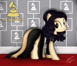 Size: 3500x3000 | Tagged: safe, artist:aldobronyjdc, derpibooru import, oc, unofficial characters only, earth pony, pony, award show, carpet, clothes, dress, female, gala dress, grammy awards, mare, phonograph, red carpet
