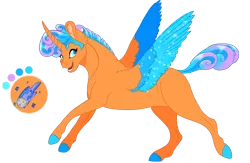 Size: 1300x850 | Tagged: safe, artist:bijutsuyoukai, derpibooru import, oc, oc:comet storm, unofficial characters only, alicorn, pony, colored wings, male, multicolored wings, offspring, parent:princess flurry heart, parent:starstreak, parents:flurrystreak, simple background, solo, stallion, transparent background